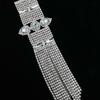 Luxury Multi-Row Rhinestone Water Droplets Shiny Long Tassel Stage Catwalk Big Bracelet Bracelet Accessories Women