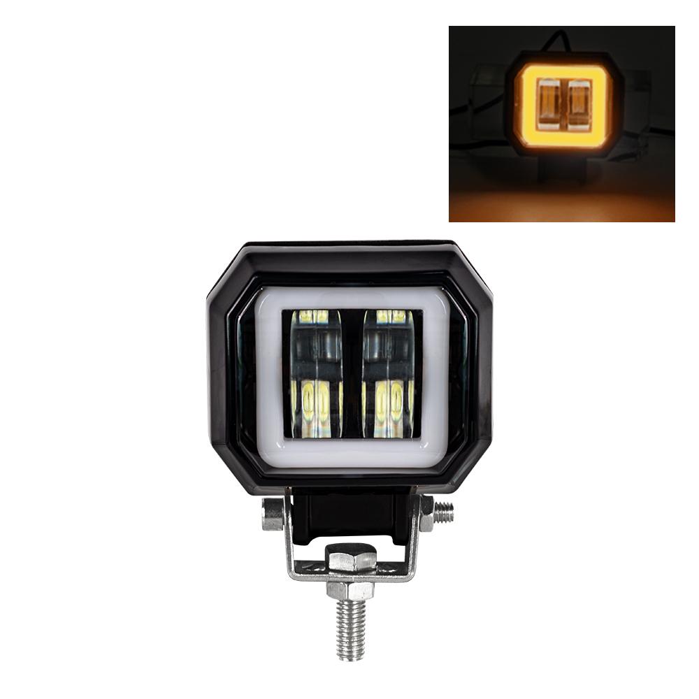 

3inch LED Spot Fog Light Car Boat Motorcycle LED Work Light LED Off raod Lights 12V 24V 6500K 20W with Angel Eyes Lights