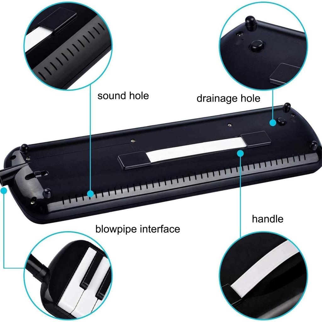Melodica 32 Key Keyboard Harmonica Combo Pianica Air piano Portable With Carrying Bag Mouthpiece for Beginner For kids
