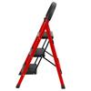 Vertical Ladder Step Ladder, 3 Folding Stool, Multi-Purpose Collapsible for Three Home or RV Outdoor Work, Heavy Duty 330 lbs Load (White, Red)