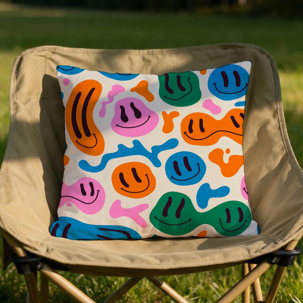 Retro American mosaic Cushion Cover Soft Reversible Durable Pillow Cover MultiScene Use for Home Car Daily Comfort
