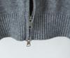 French-Style Faux Fur Collar Zipper Cardigan - Women's Autumn/Winter Sweater