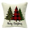 Christmas Cushion Cover Xmas Decorative Farmhouse Buffalo Check Pillowcase Holiday Party Decor Pillow Cover for Living Room Seat