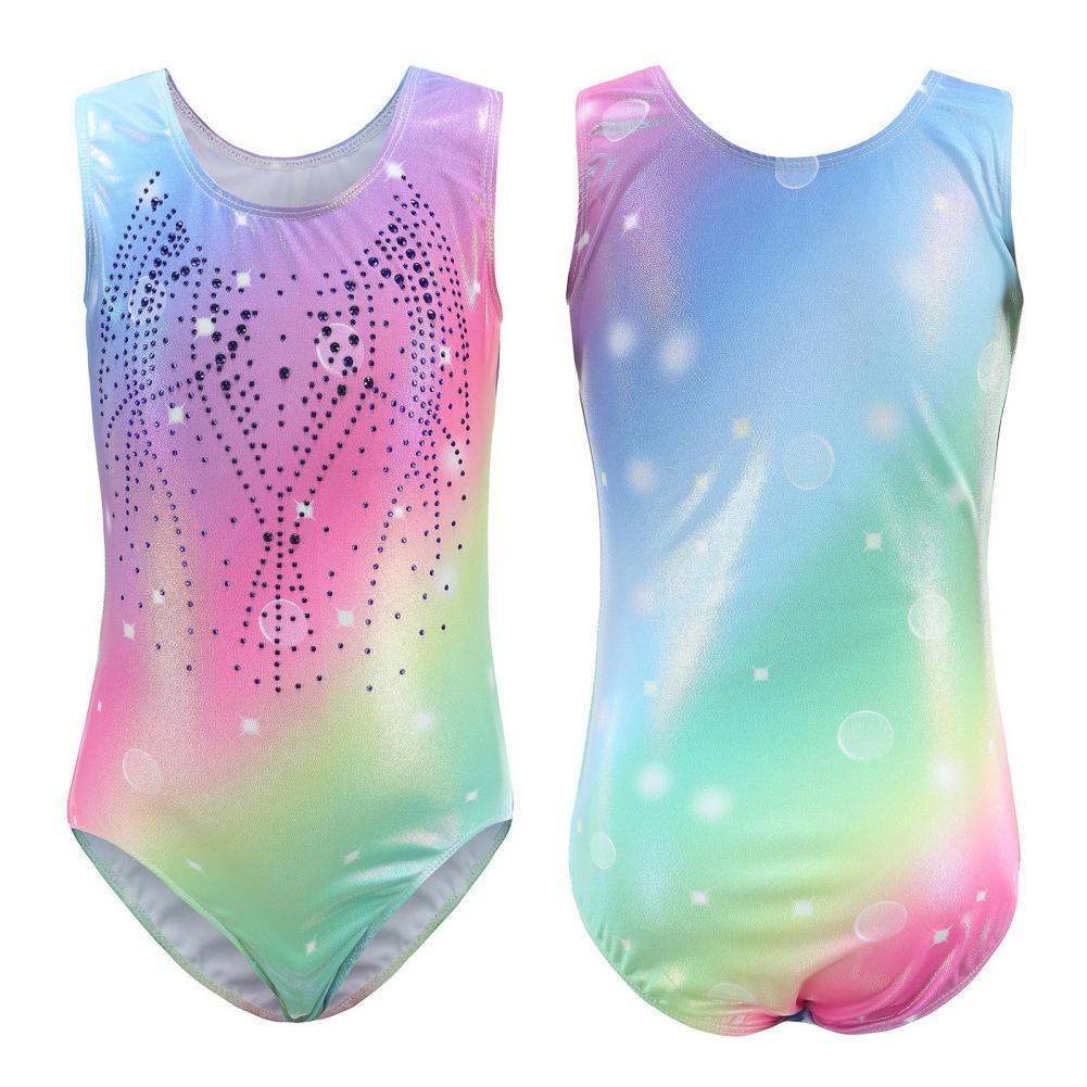 5-12 Years Kids Girls Ballet Gymnastics Dance Costumes Dance Leotards Tops+Shorts+Headband