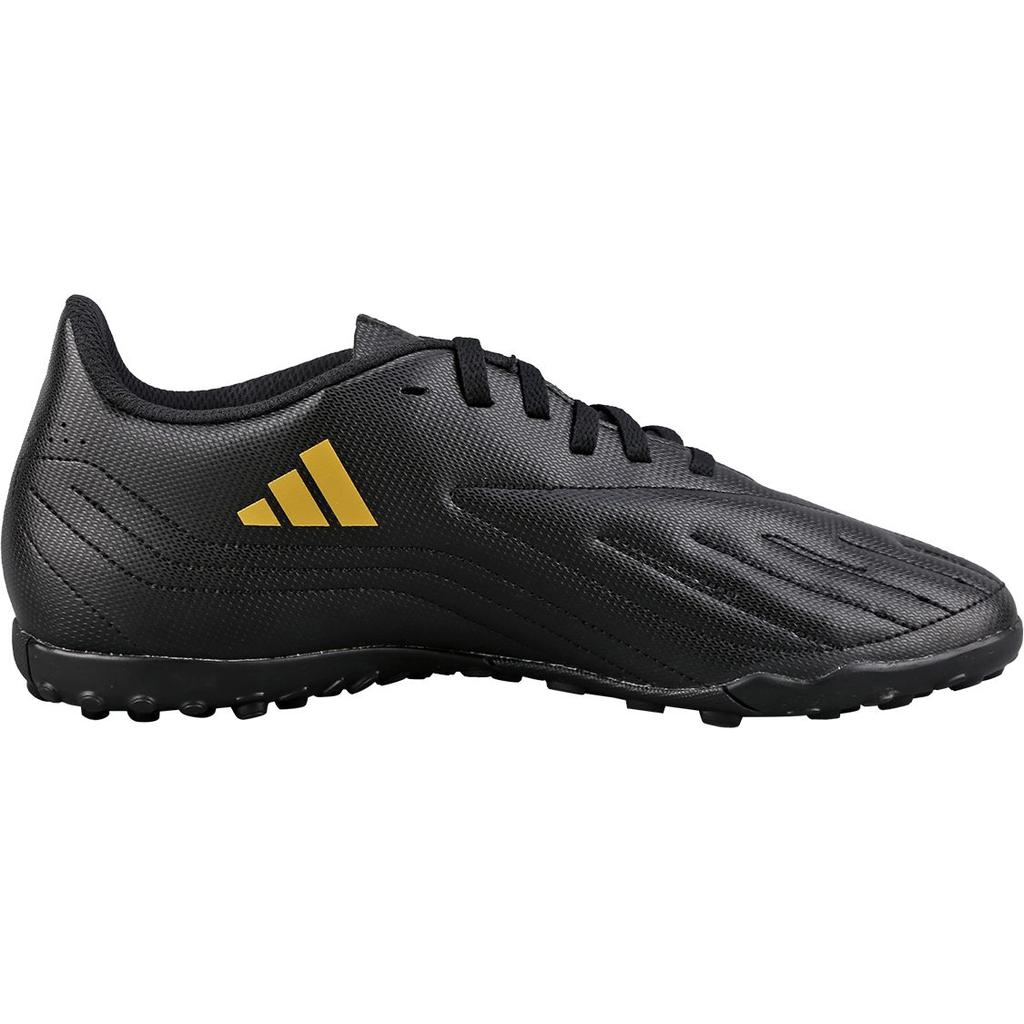 Adidas Deportivo 2 Round Head Logo TF (Rubber Studs) Hard Ground Artificial Grass Ultra-Fiber Football Shoes Men Football Shoes Black Gold ID0874