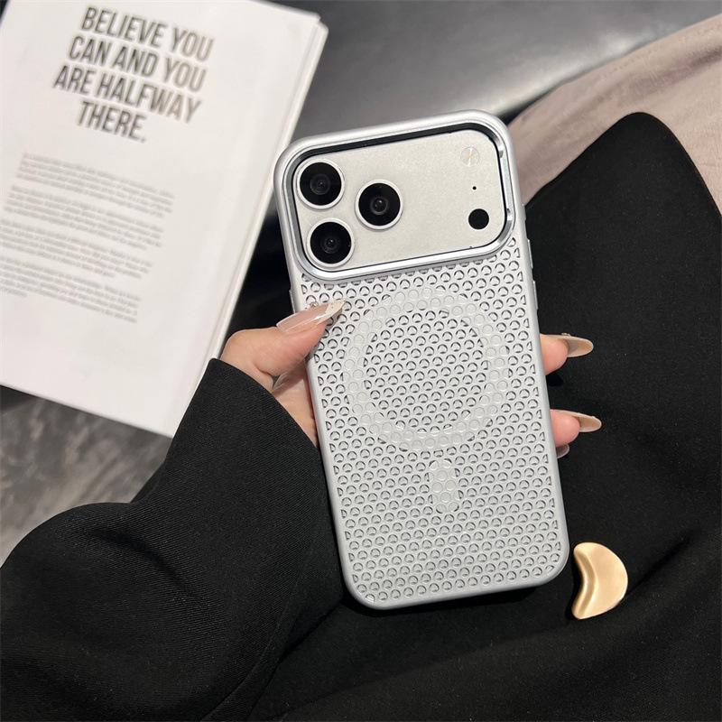 Magnetic Honeycomb Heat Dissipation Phone Case for Apple 17 Pro Max - Drop-Proof, Protective Mesh for 16PM/17P