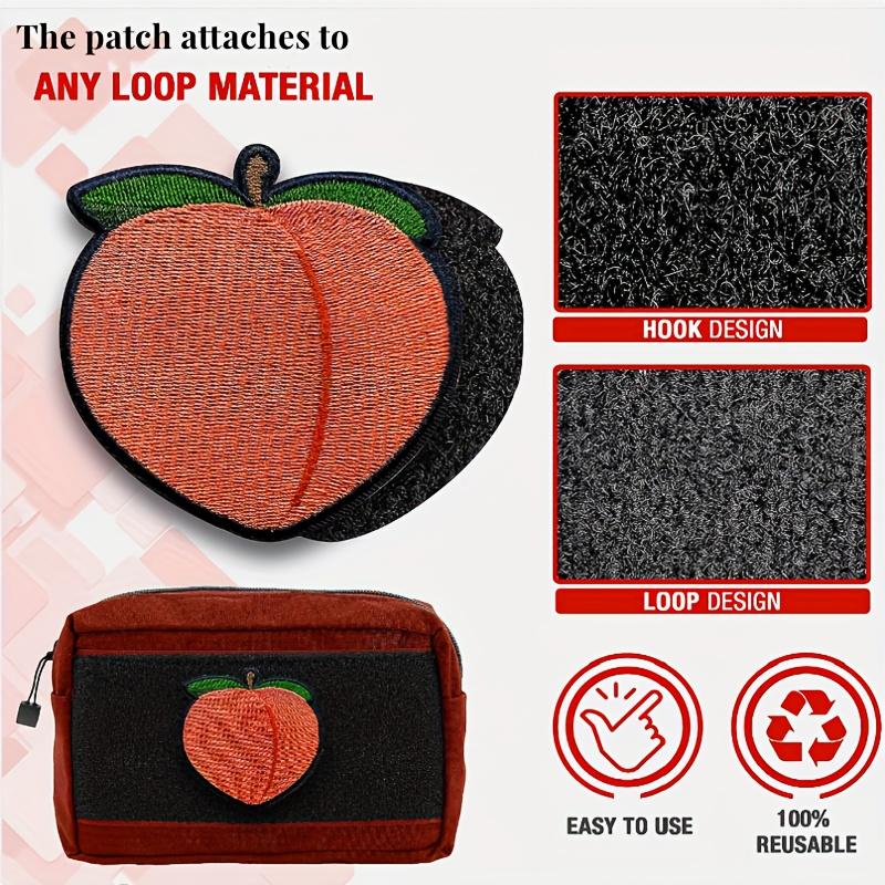 Cute Cartoon Peach Tactical Velcros Patch Hook & Loop Fastener - Military Embroidered Morale Badge for School Bag Molle Backpack