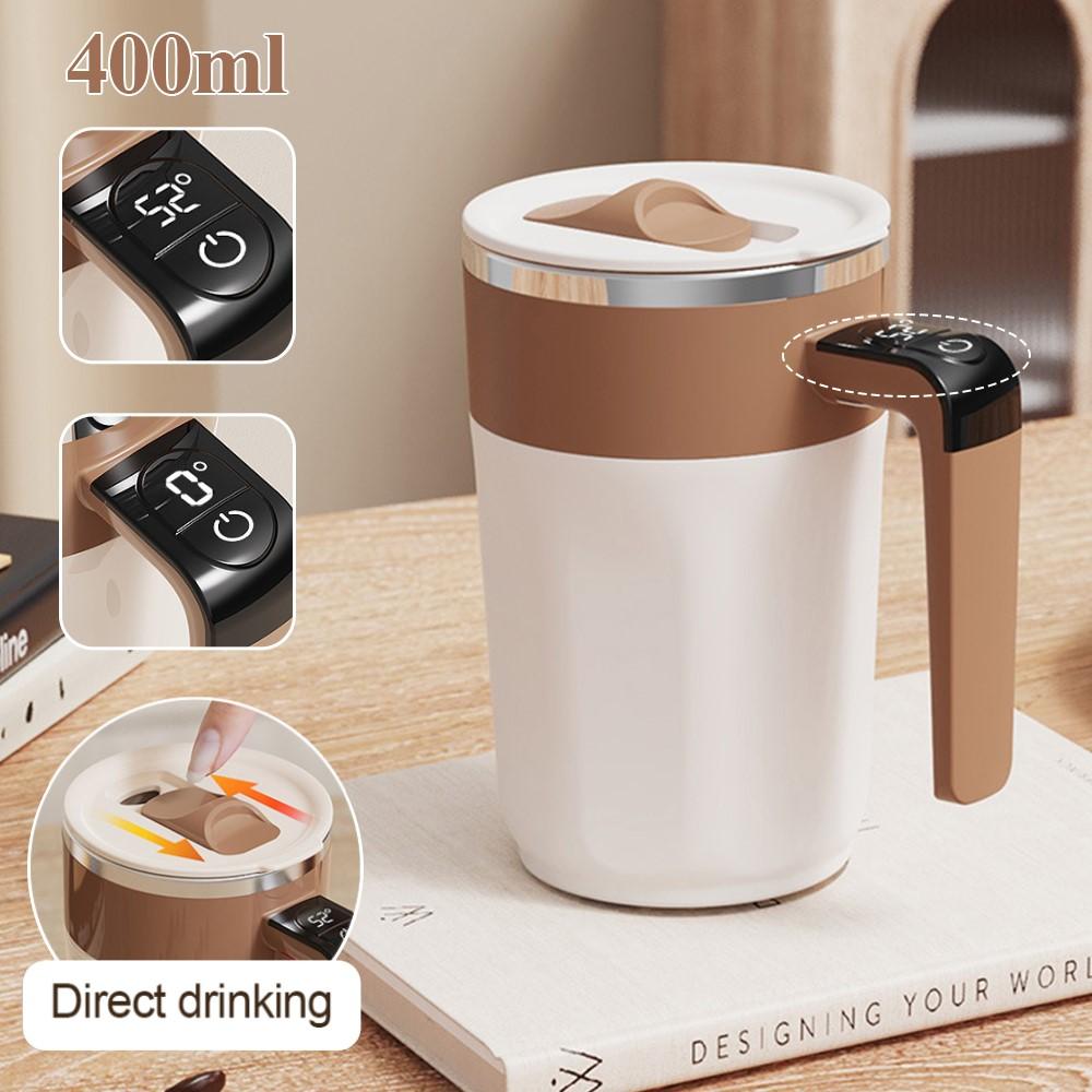 

400ML Self Stirring Coffee Mug with Temperature Display Stainless Steel Mixer Rechargeable Automatic Stirring Cup with Lid 2026 301-400ml