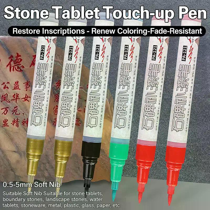 3Pcs Weatherproof Paint Marker Graffiti Pens Golden Tombstone Marker Pen Restores Faded Inscriptions On Gravestones And Granite