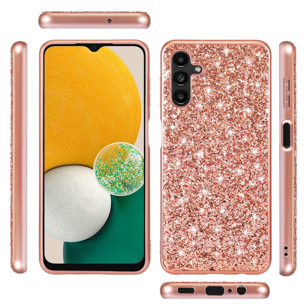 For Samsung Galaxy A35 5G Cell Phone Case Electroplating TPU Frame Glitter Sequins PC Back Shell