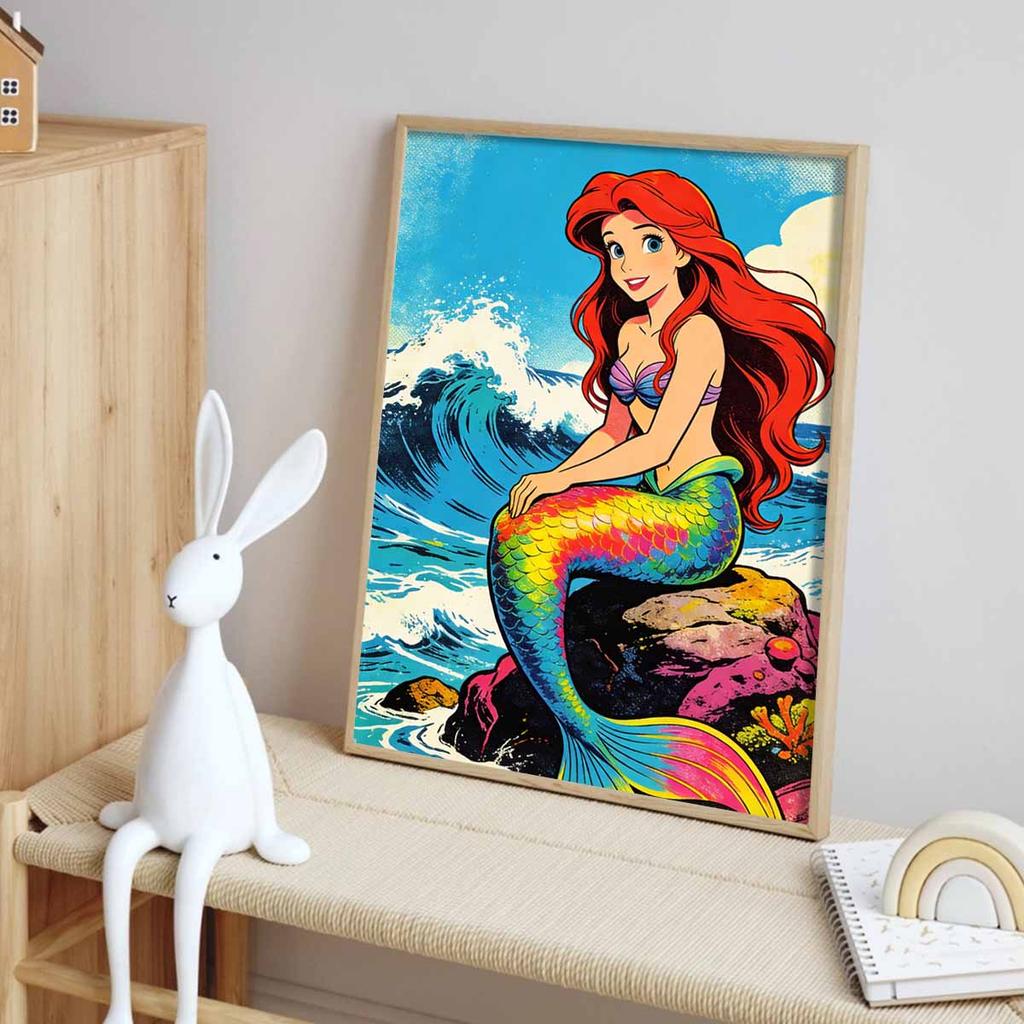 Disney Diamond Painting Kit Ariel Mermaid 5D DIY Diamond Art Home Bedroom Wall Decor