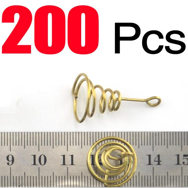 MNFT 200Pcs/Lot Olive&Horn Shape Spiral Spring for Explosion Fishing Hooks Stainless Steel Fishing Bait Accessories