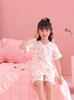 Girls' Summer Cloud Cotton Pajama Set - Short Sleeve V-Neck, Light Two-Piece Homewear