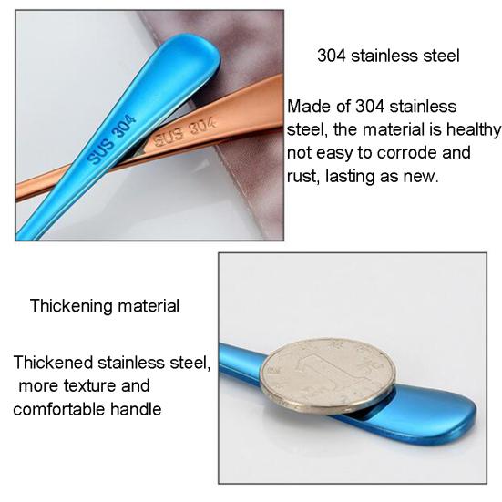 1ks jednobarevné nerezové příbory s kávou a čajem, koktejl, míchací lžička