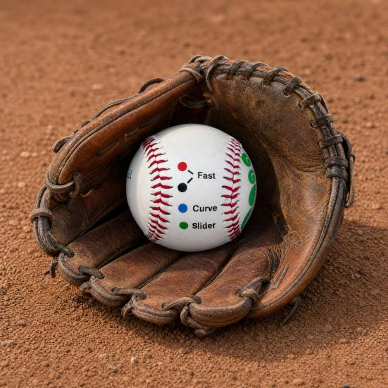 Pitching Trainer Baseball, Übungsbaseball mit Fingerplatzierung, Mehrere Pitching-Griff-Trainingsbälle, Baseball-Trainingsausrüstung für Anfänger