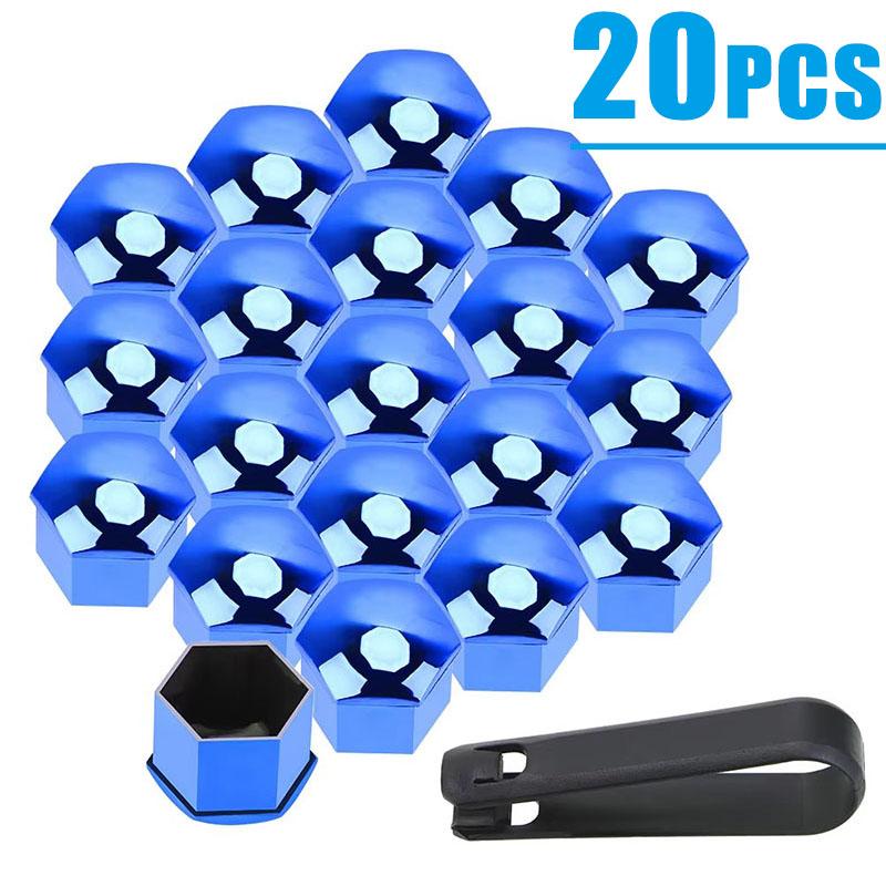 20/40Pcs Car Wheel Nut Caps 17/19/21mm Auto Hub Screw Cover Black Plastic Anti Dust Car Wheel Nut Bolt Covers Tire Accessories