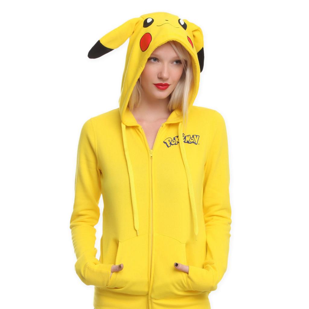 Pokemon Anime Jacket Cosplay Pikachu Hoodies With Adorable Ears And Tail Design