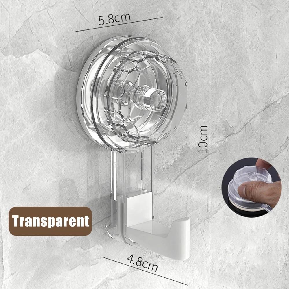 Transparent Suction Cup Hook, No-drill, No-trace, Rotating Adhesive for Bathroom Doors, Wall-mounted for Towels and Clothes