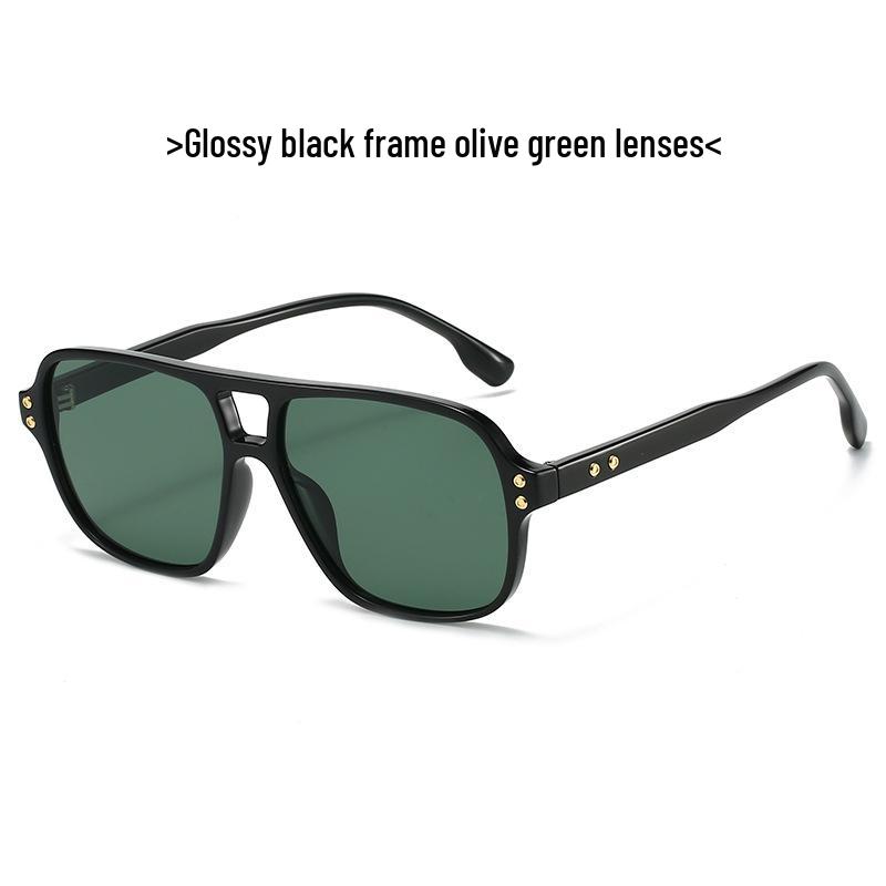 High-End Women's Retro Double Bridge Square Sunglasses