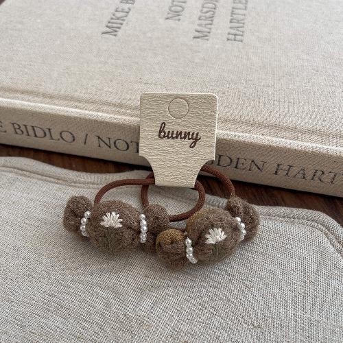 Autumn and Winter Lace Embroidery Bow Children's Hairpin Cute Girl Hair Ring Head Rope Girl Headdress Hair Accessories
