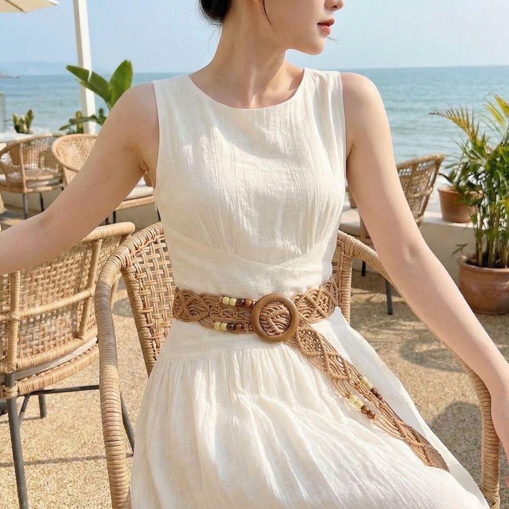 Wax Rope Weave Belt Retro Ethnic Style Waistband Fashion Waist Rope  Waist Accessories
