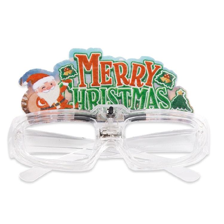 New Year Glasses Christmas Glowing Glasses Photo Props for Kids Teens Adult