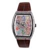Luxury Tonneau Quartz Ladies Watch Full Rhinestone 3D Stereo Simple Color Arabic Numeral Dial Design Leather Strap Woman Gifts
