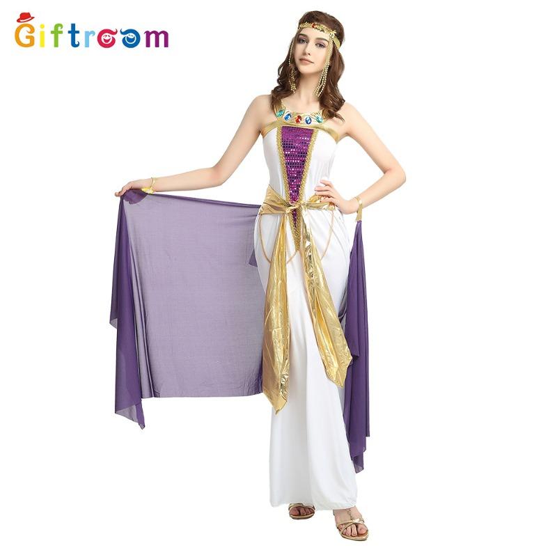 Kostium na Halloween Faraon Kleopatra Fioletowy Kostium Sceniczny Kleopatry Uniform do Gry