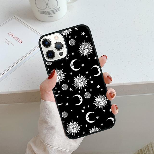 Vintage Moon and Sun Stars Phone Case For iPhone 17 Air 13 12 14 15 16  Cover For Apple Pro Max 6S Plus Coque