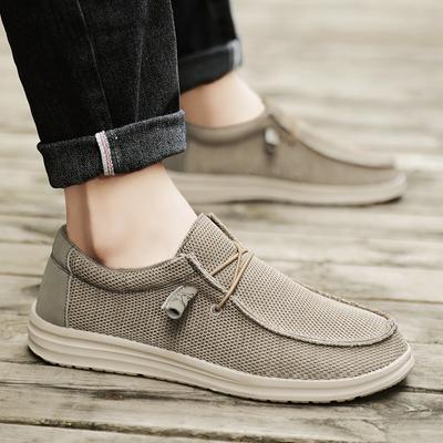 Modemarke Herren Freizeitschuhe Mode Denim Canvas Schuhe Atmungsaktive Herren Walking Flach Outdoor Große Größe Leichte Herrenschuhe Slipper