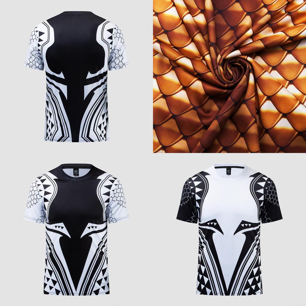 3d Printed Men's Gym Tights Sport Compression T-shirt With O-neck**