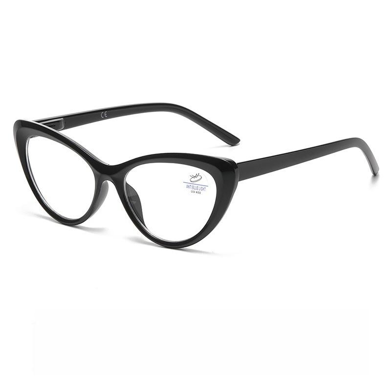 

Fashionable Anti Blue Light Cat Eye Frame Reading Glasses For Women European And American Versatile Bag Flower Reading Glasses +4.0