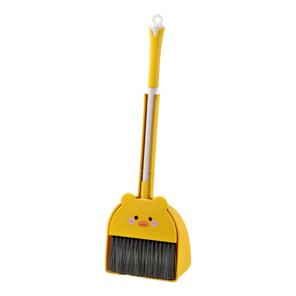 54cm Kids Broom and Dustpan Set Cleaning Brush Cartoon Animal Shape Toddler Broom Dustpan Set Children Cleaning Toy Accessories