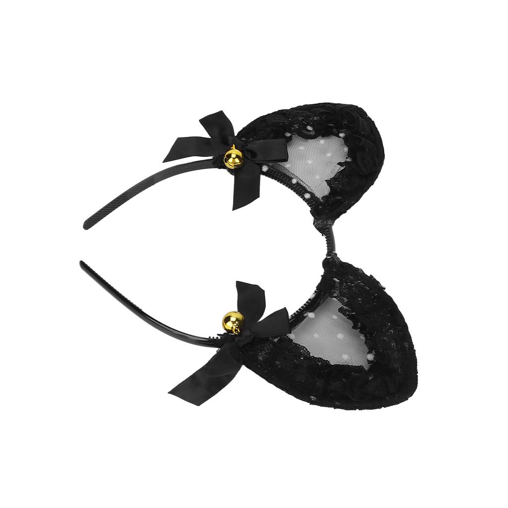 Cat Ear Headband Lovely Slip Resistant Kitty Hair Band with Bells for Daily Party Cosplay