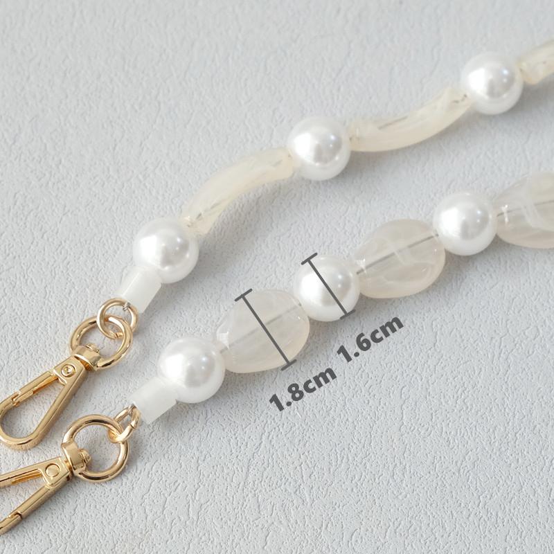 Nová módní dámská kabelka, doplněk s odnímatelnými korálky, řetízky z akrylových perel, luxusní popruh pro ženy, kabelka přes rameno, rukojeť