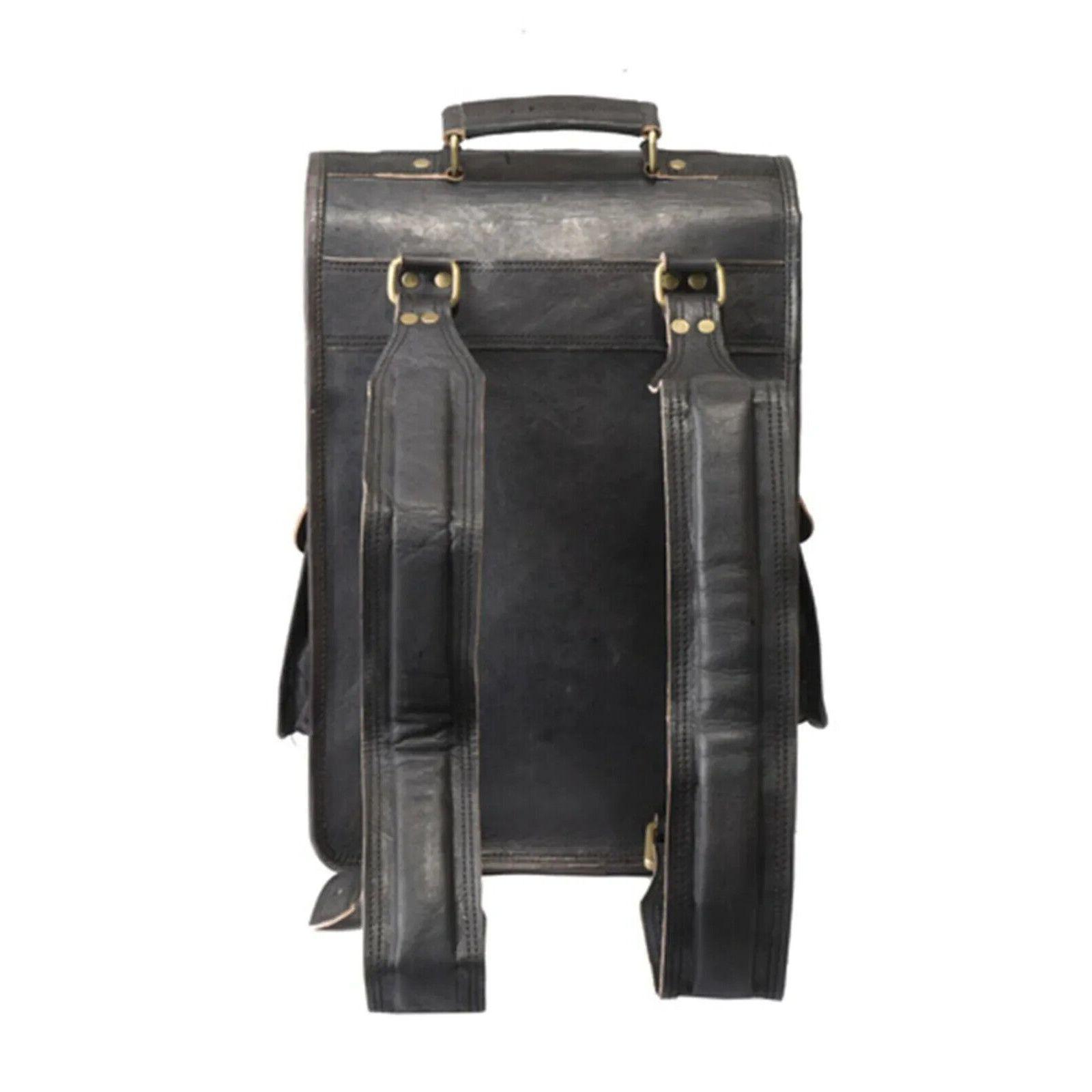 Рюкзак мужской Сумка для ноутбука Ранец портфель ЧЕРНЫЙ Винтаж 16 натуральная кожа 12 — фото 4