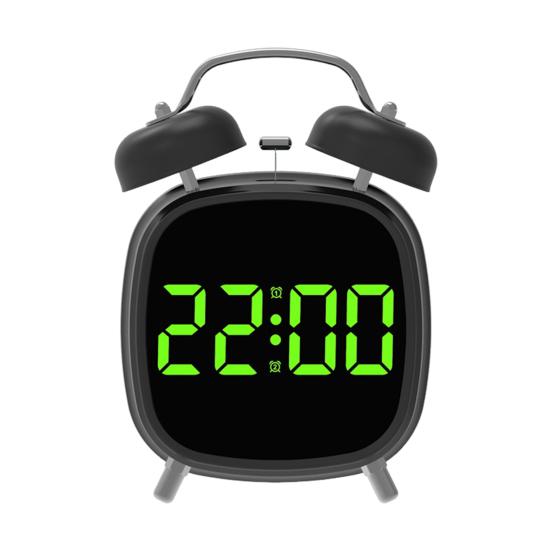 Liten digital vekkerklokke med LED-display Stor skjerm Snoozefunksjon Justerbar Batteridrevet Skrivebordsklokke