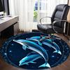 1PC Dolphin Universe Office Round Area Rug, Indoor Mat Suitable ForOffice, Under Office Chairs Bedroom Living Room Home Decor, Room Deco f050