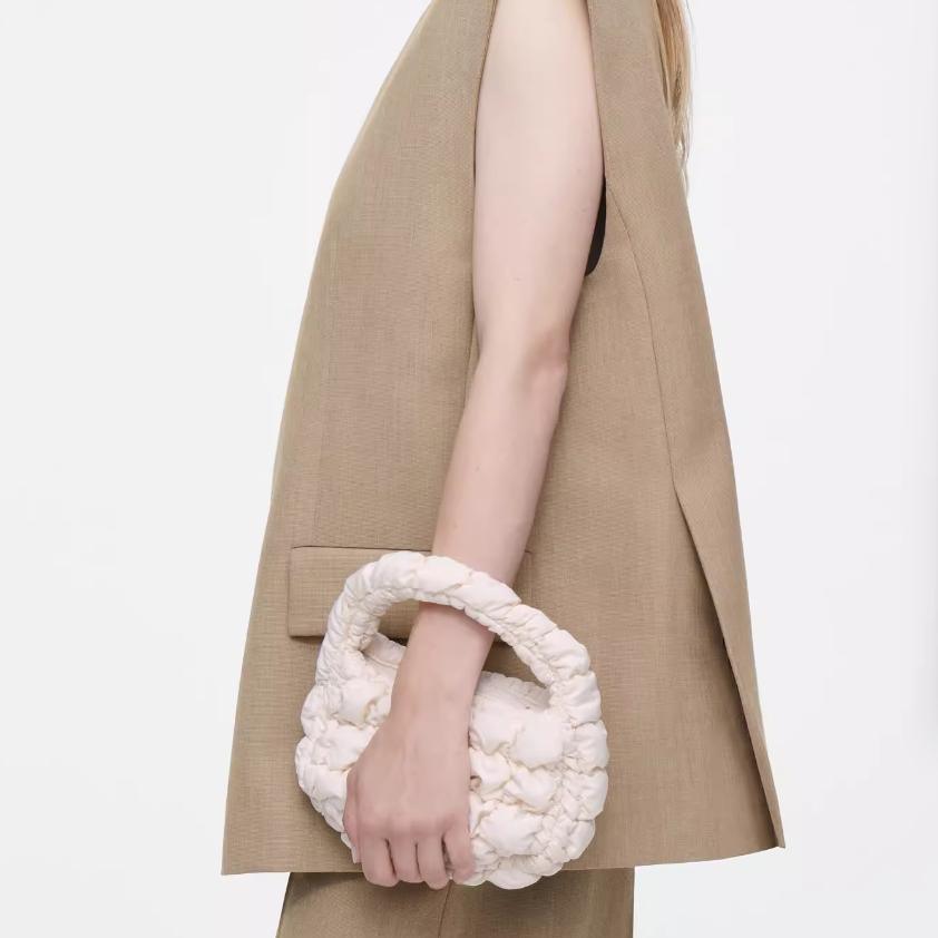 New COS Polyester Cloud Bag Handbag Small Size Women's Cream White 1171064028