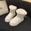 2025 New Bow Decoration Casual Women's Snow Boots Thick Sole Plus Size Warm Cotton Shoes