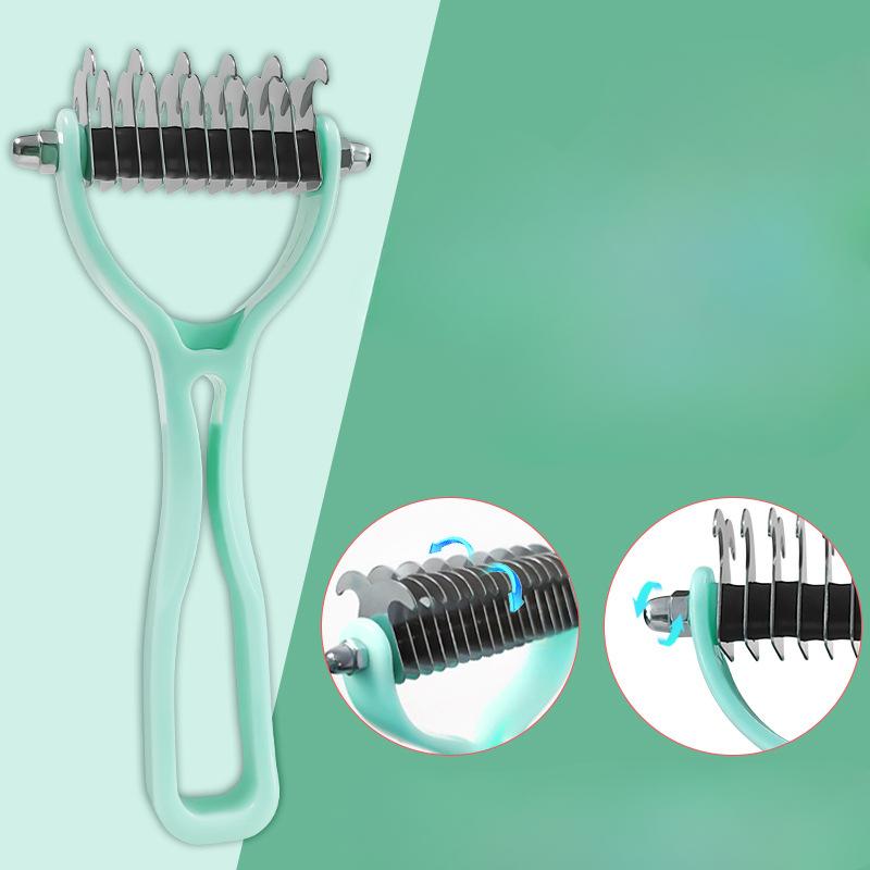 Pet Hair Remover Brush Dogs Fur Trimming Pet Grooming Tool For Matted Long Hair Curly Pet Deshedding Cat Brush