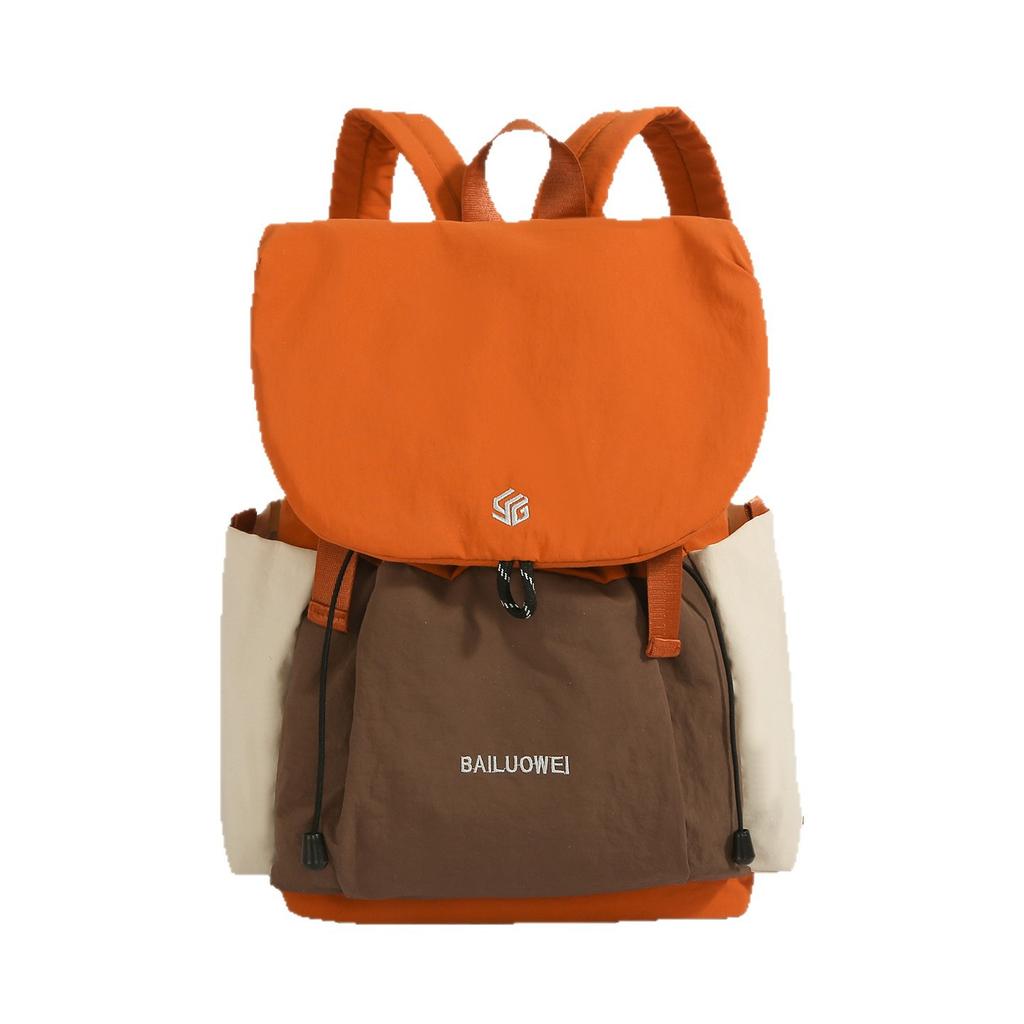 Schoolbag Outdoor Casual Backpack Male and Female Couples Go Out Lightweight Nylon Contrast Backpack Junior High School Student School Bag