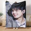 1Pc Cha Eun-woo Print Blanket Soft Comfortable Polyester Throw Blanket Allseason Use Perfect Bedroom Office Outdoor Ideal Christmas Gift Choice Print 