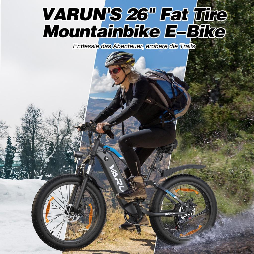 Electric Bicycle Adult VARUN 26" 750W Motor All Terrain Ebike 48V 18AH Max Range 70Km Load 150Kg S26