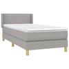 Maison Exclusive - Bed Slatted Base and Mattress Light Grey 90x190 Cm Fabric