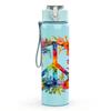 1PC Floral Peace Wreath 750ml Color Plastic Sports Water Bottle Leakproof Flip Straw Lid Suitable for Sports Office Home Use