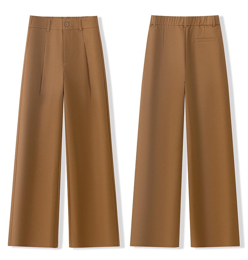 Women's High-End Wide-Leg Spring Pants: 2026 New Style, Loose Casual Straight-Leg, Long Fit