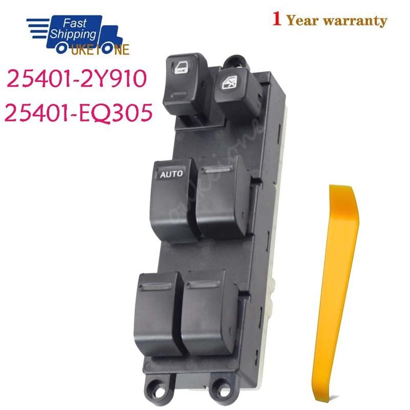 25401-2Y910 25401-EQ305 For Nissan Maxima Subaru Impreza Infiniti I-35 Front Left Master Driver Side Window Door Power Switch