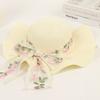 Hot Sale Flower Lace Ribbon Sun Hat Seaside Vacation Bow Sun Hat Wave Edge Stylish Straw Hat
