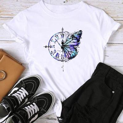 Ασιατικό Μέγεθος-Εκτύπωση Γυναικείο Vintage Στυλ Καρδιά Αγάπης Γλυκό Στυλ 90s Γυναικείο T Ρούχο Casual Γυναικείο Καλοκαιρινό Τοπ Μόδας Γραφικό T-shirt Κοντομάνικο T-shirt